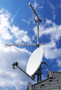 Parabola a tetto usata dagli impianti TV satellitare